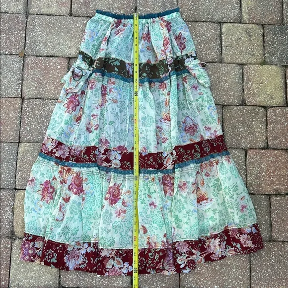 JOHNNY WAS Tiered Boho Maxi Skirt w/ Pockets - Picture 10 of 11